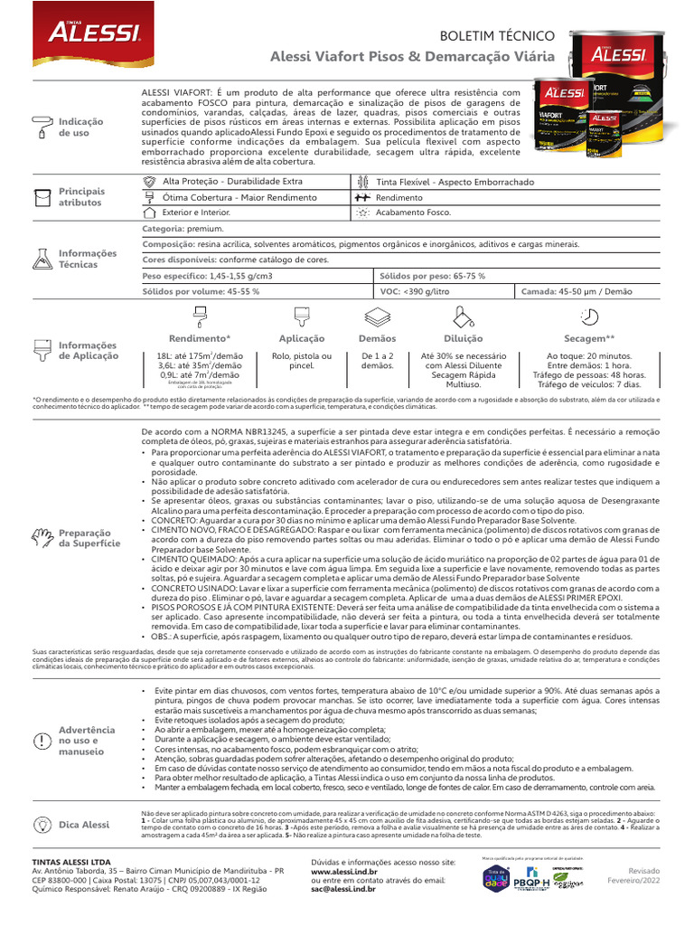 Tinta Alessi Viafort: Alta Performance e Durabilidade | PDF | Tinta ...