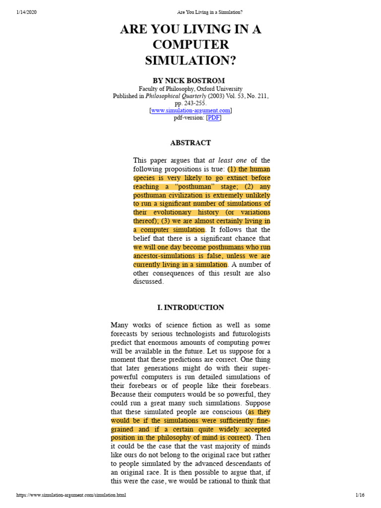 Exploring the Simulation Hypothesis | PDF | Mind | Consciousness