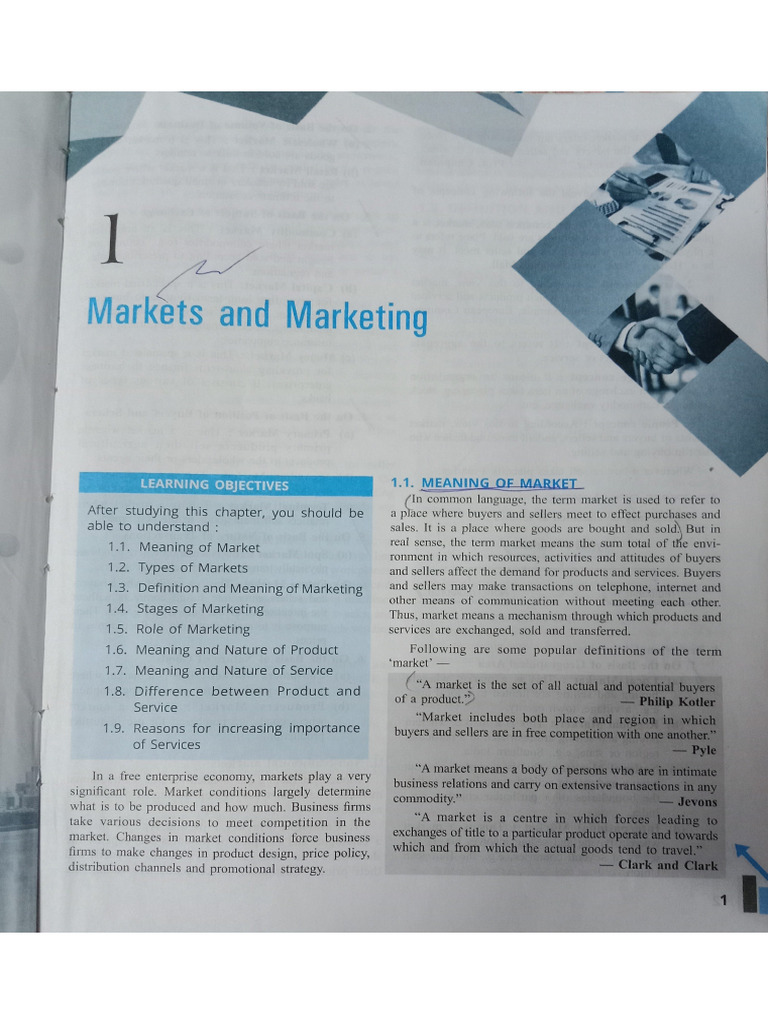 Basics Of Market And Marketing Ch 1 4 Pdf