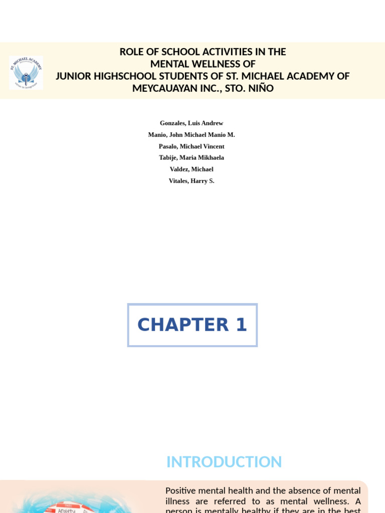 Impact of School Activities on Mental Wellness | PDF | Survey ...