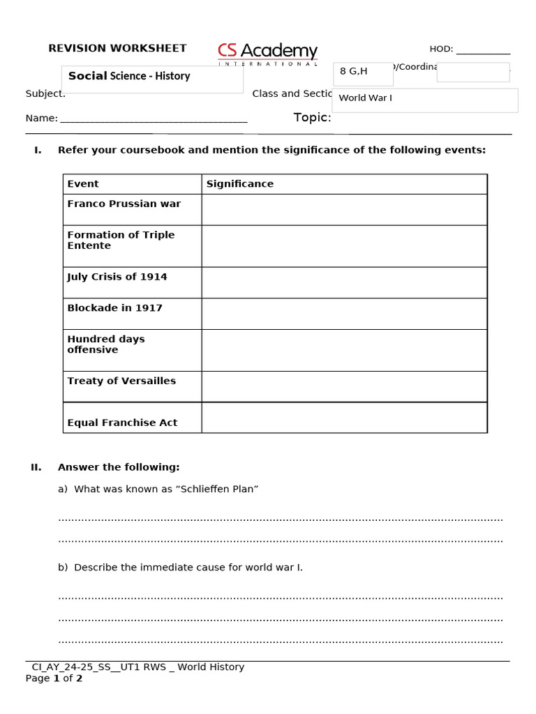 RWS 2 - World History | PDF