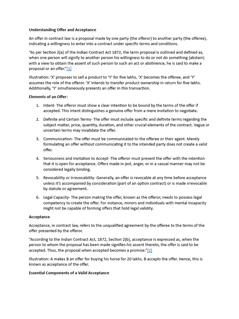 Offer Accepatnce and Its Communication | PDF | Offer And Acceptance ...