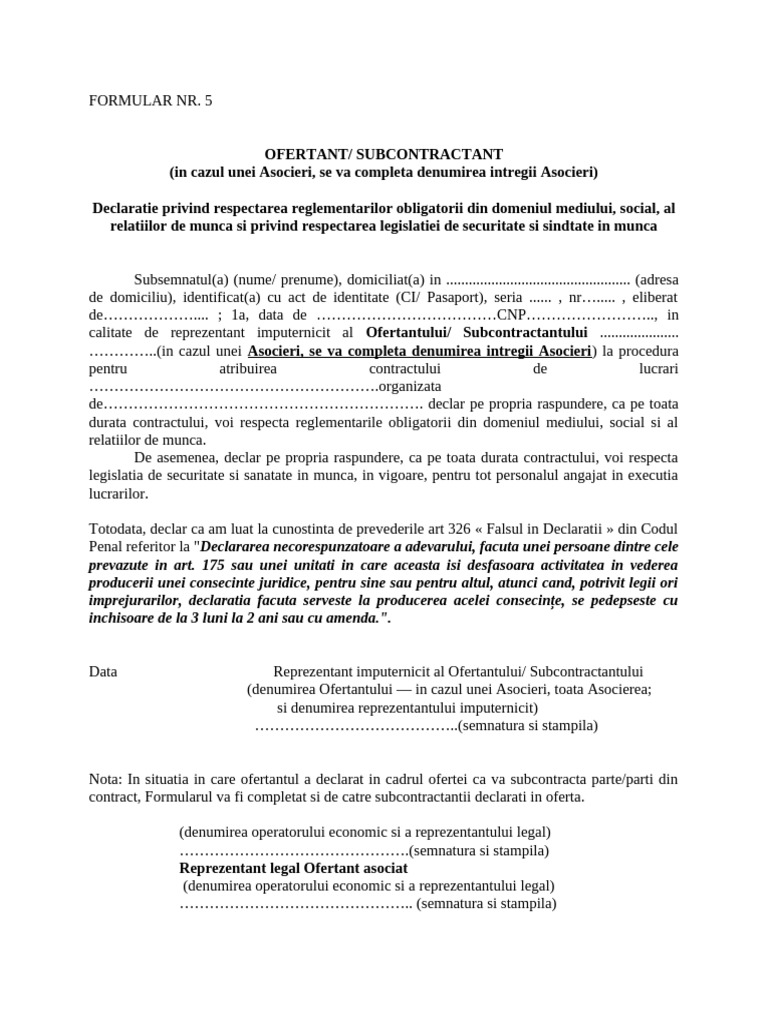 Formularul SSM | PDF