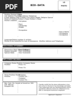 Simple Biodata Form Template PDF | PDF