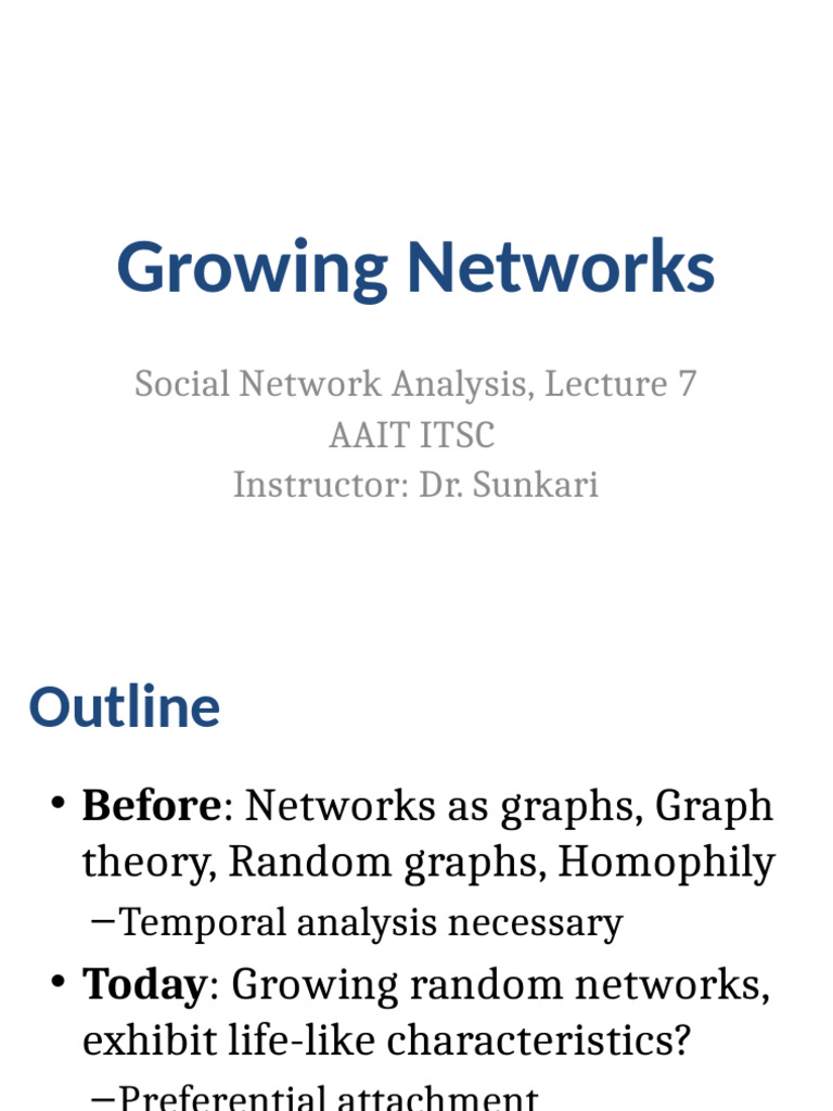 07 GrowingNetworks | PDF | Theoretical Computer Science | Networks