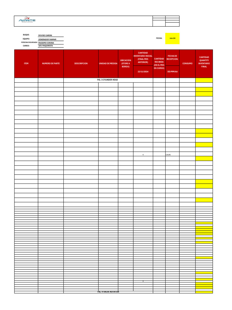 Yanmar Generator Inventory Report | PDF | Valve | Piston