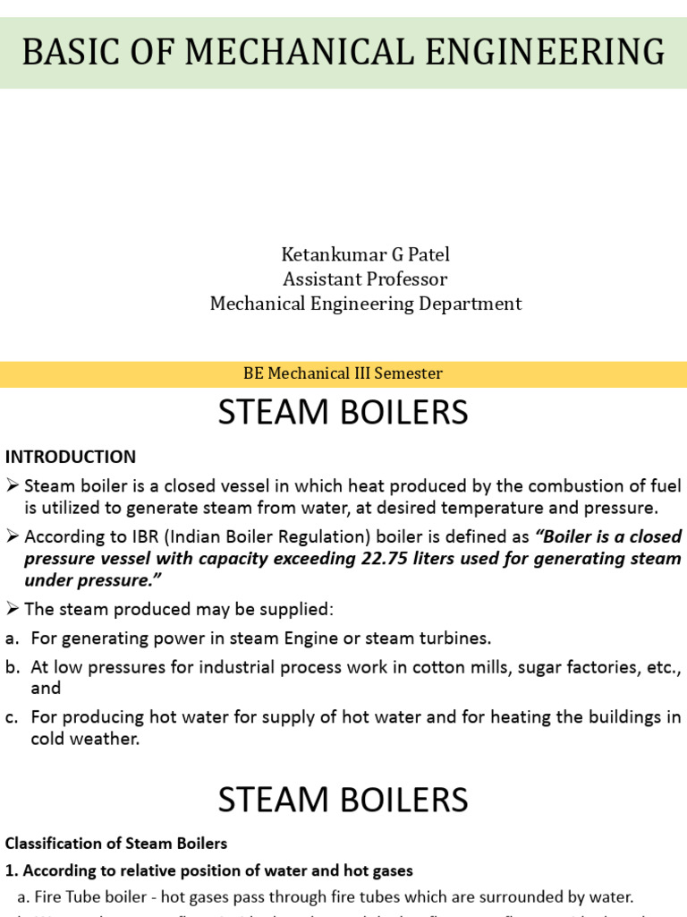 Overview of Steam Boilers in Engineering | PDF | Boiler | Mechanical ...