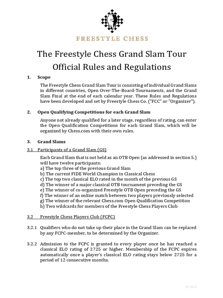 Freestyle Chess Grand Slam Overview | PDF | Chess | Traditional Board Games