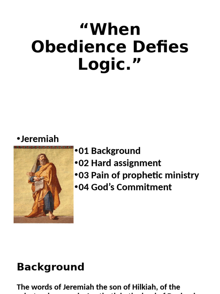 When Obedience Defies Logic | PDF | Jeremiah | Religious Belief And ...