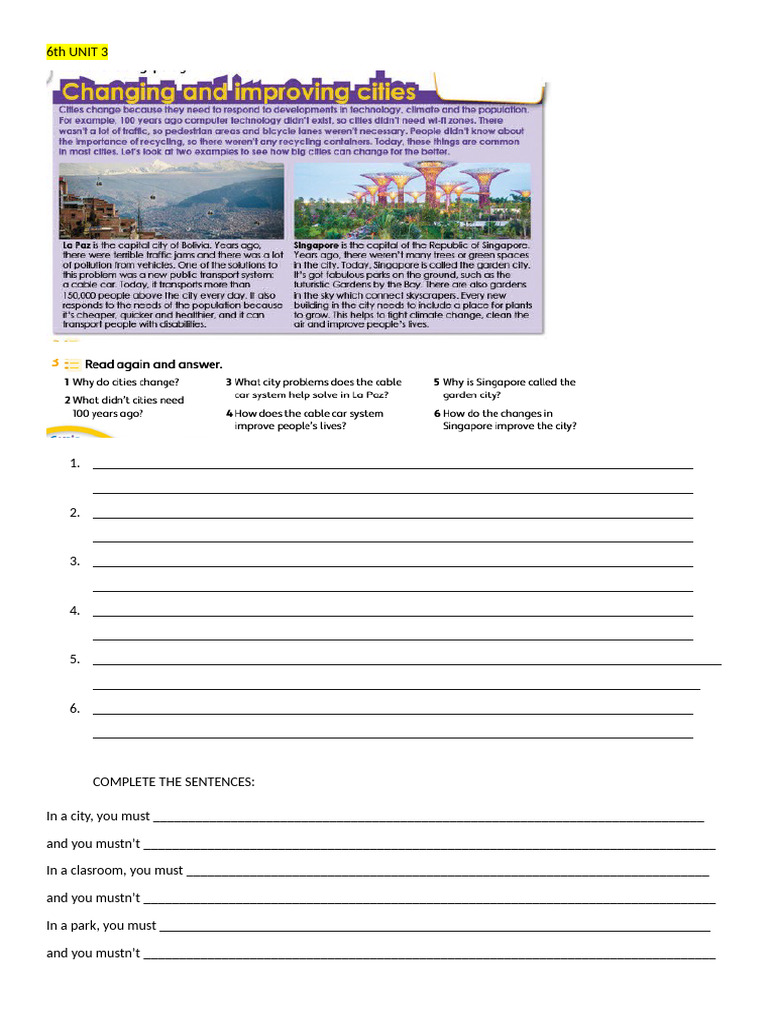 6th UNIT 3 | PDF