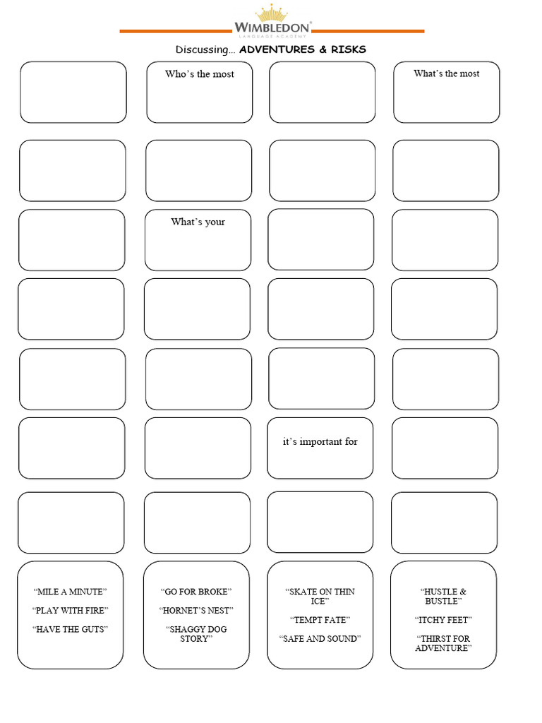 Adventures and Risks Conversation Topics Dialogs - 144781 | PDF