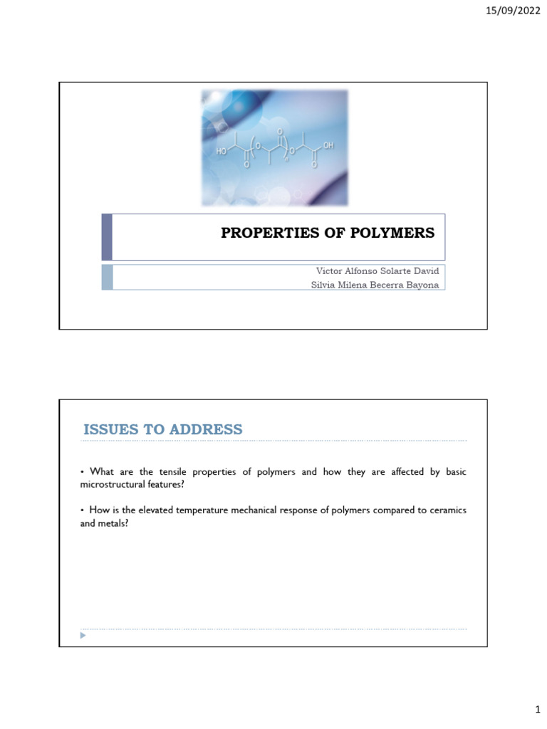 Mechanical Properties of Polymers Explained | PDF | Viscoelasticity ...
