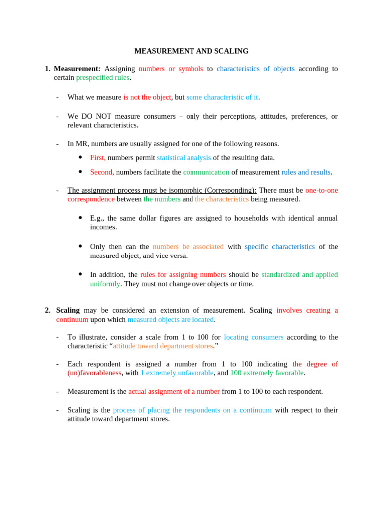 Measurement and Scaling - Part 1 | PDF | Measurement | Brand