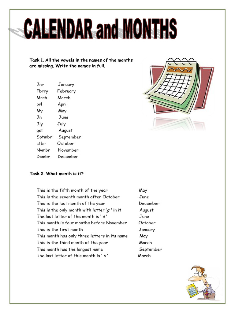 Months of The Year - Practice | PDF