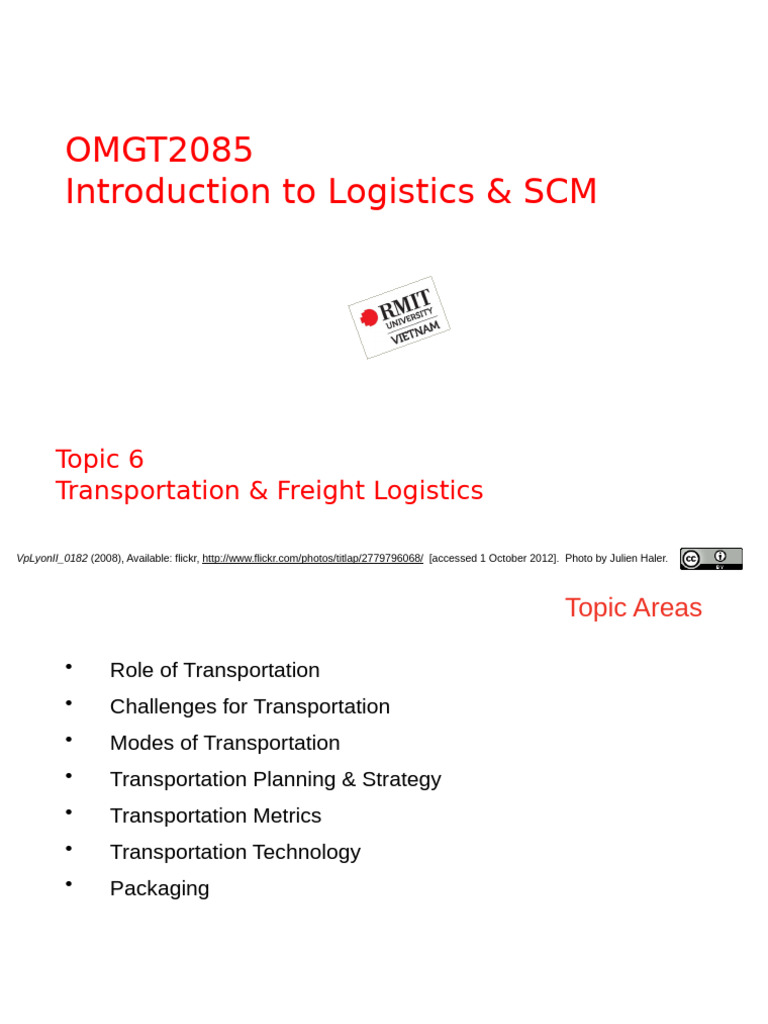 Transportation in Supply Chain Logistics | PDF | Logistics | Transport
