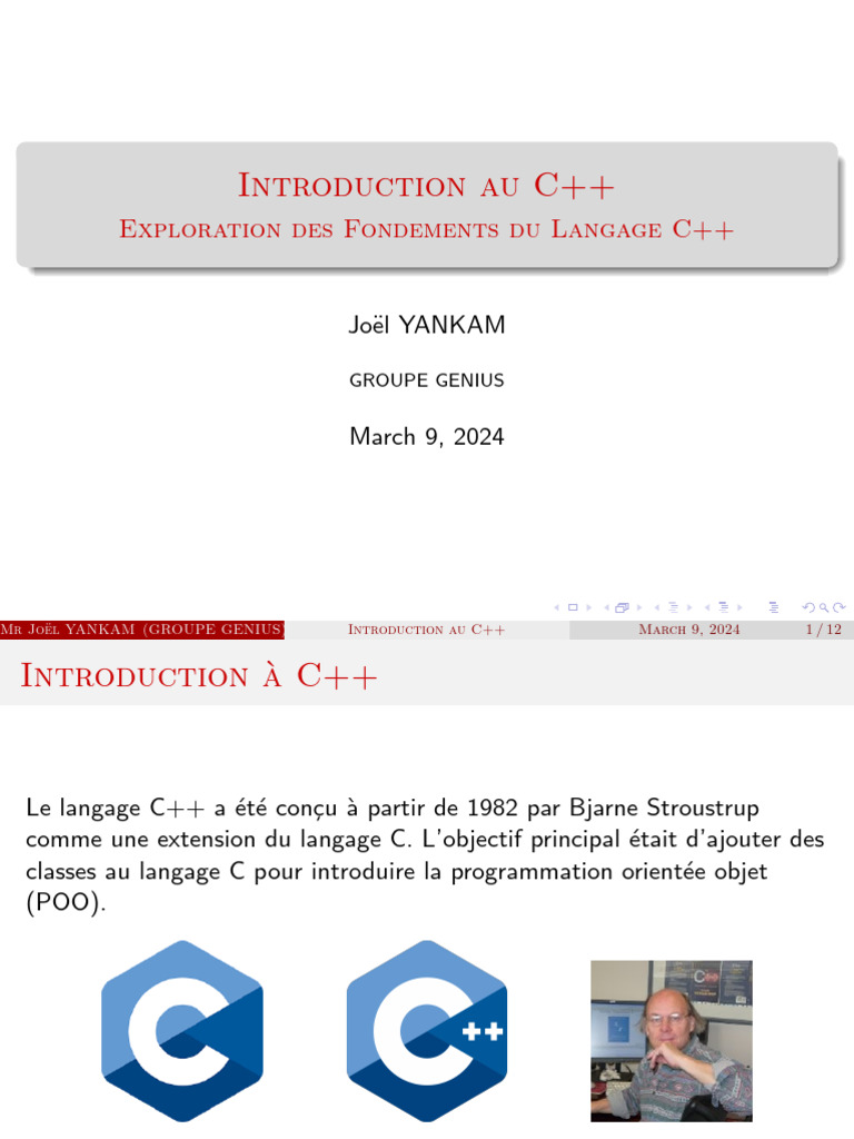 Introduction au langage C++ et POO | PDF | Programmation informatique ...