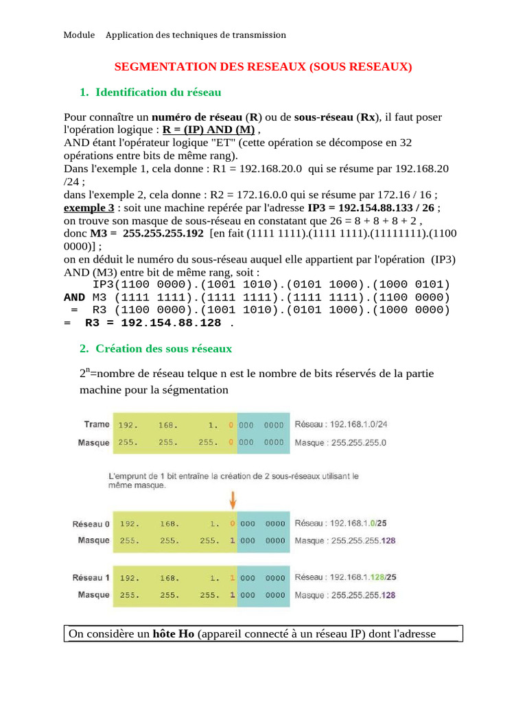 Segmentation des réseaux et sous-réseaux | PDF | Architecture de réseau ...