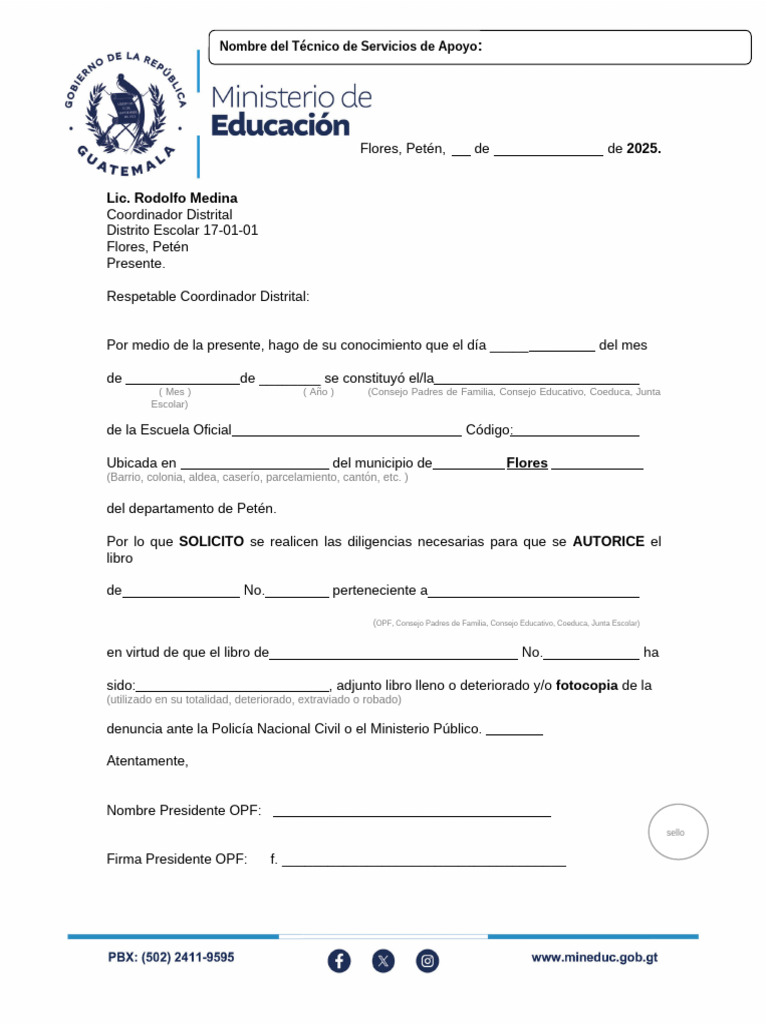 Solicitud de Autorización OPF 2025 | PDF