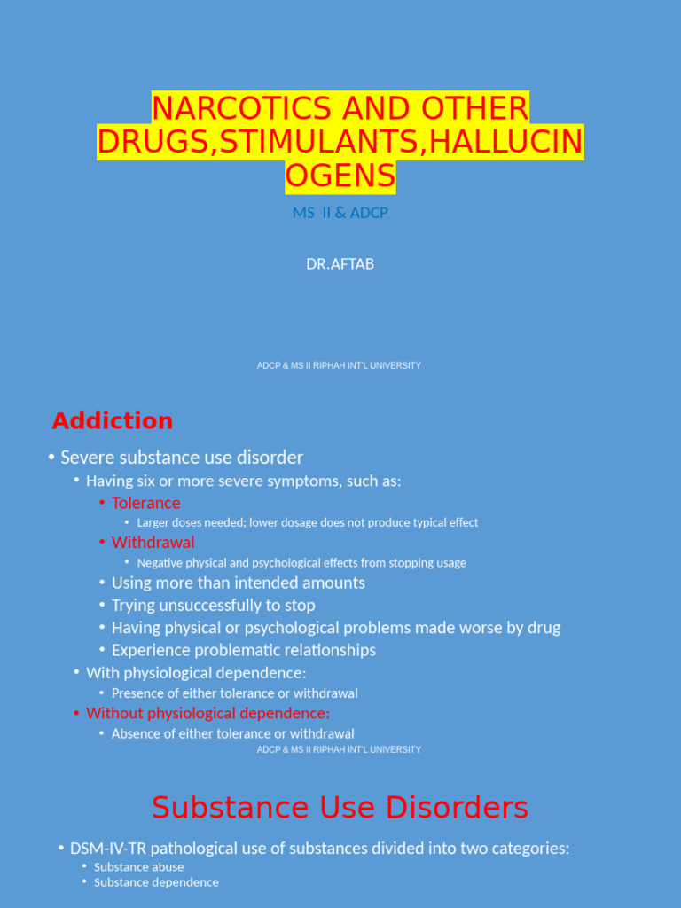 Understanding Substance Use Disorders | PDF | Substance Abuse ...