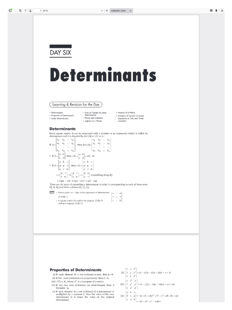 6 Maths - Determinants | PDF