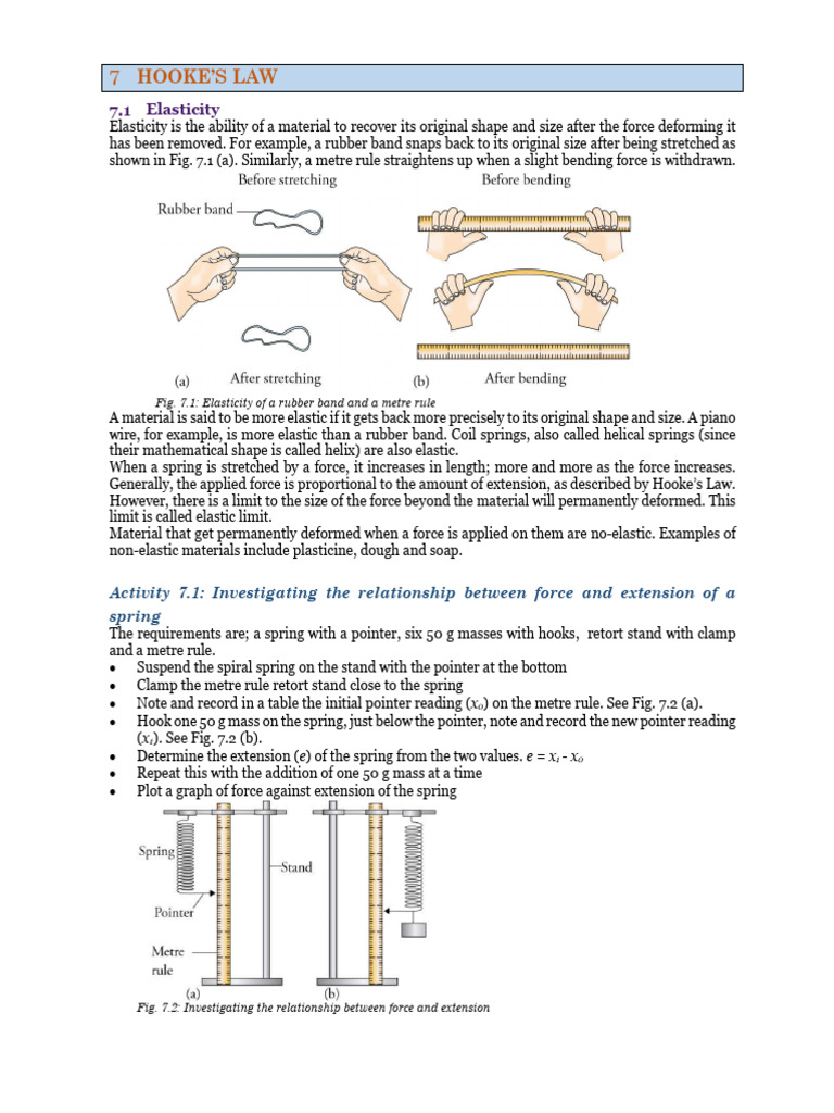 Spring Compression and Hooke's Law | PDF | Force | Elasticity (Physics)