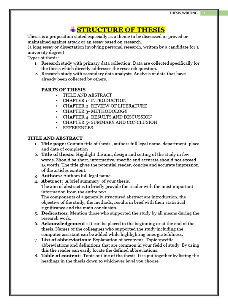 Thesis Writing Structure and Guide | PDF | Plagiarism | Turnitin