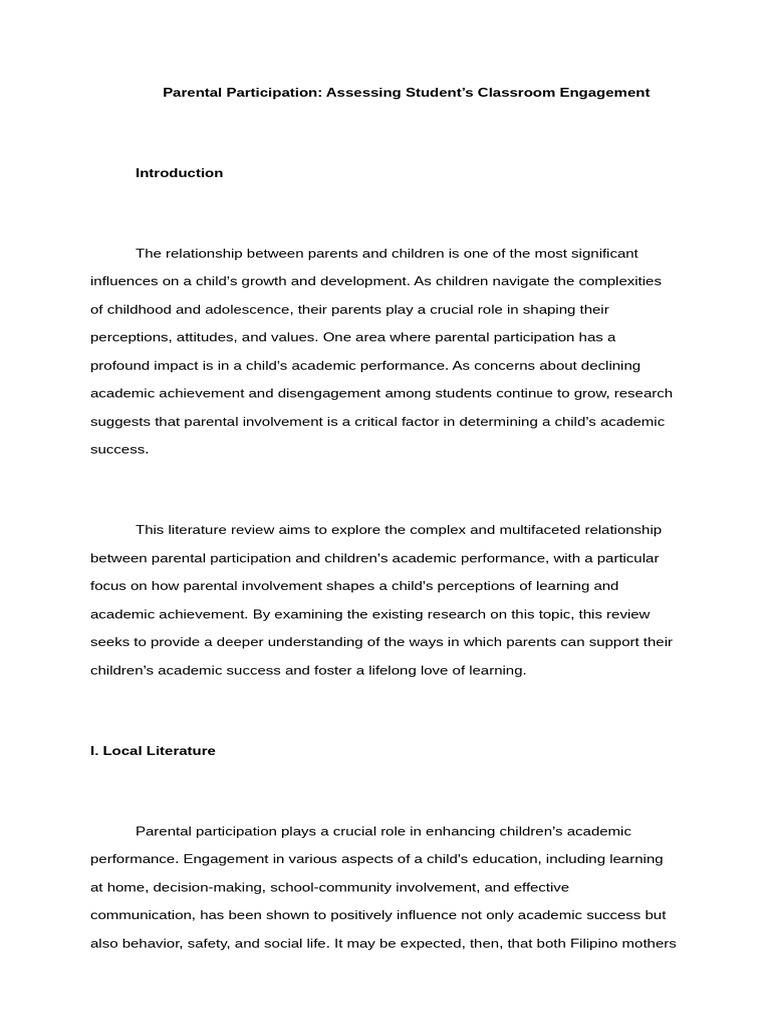 Parental Involvement and Student Success | PDF | Motivation | Motivational