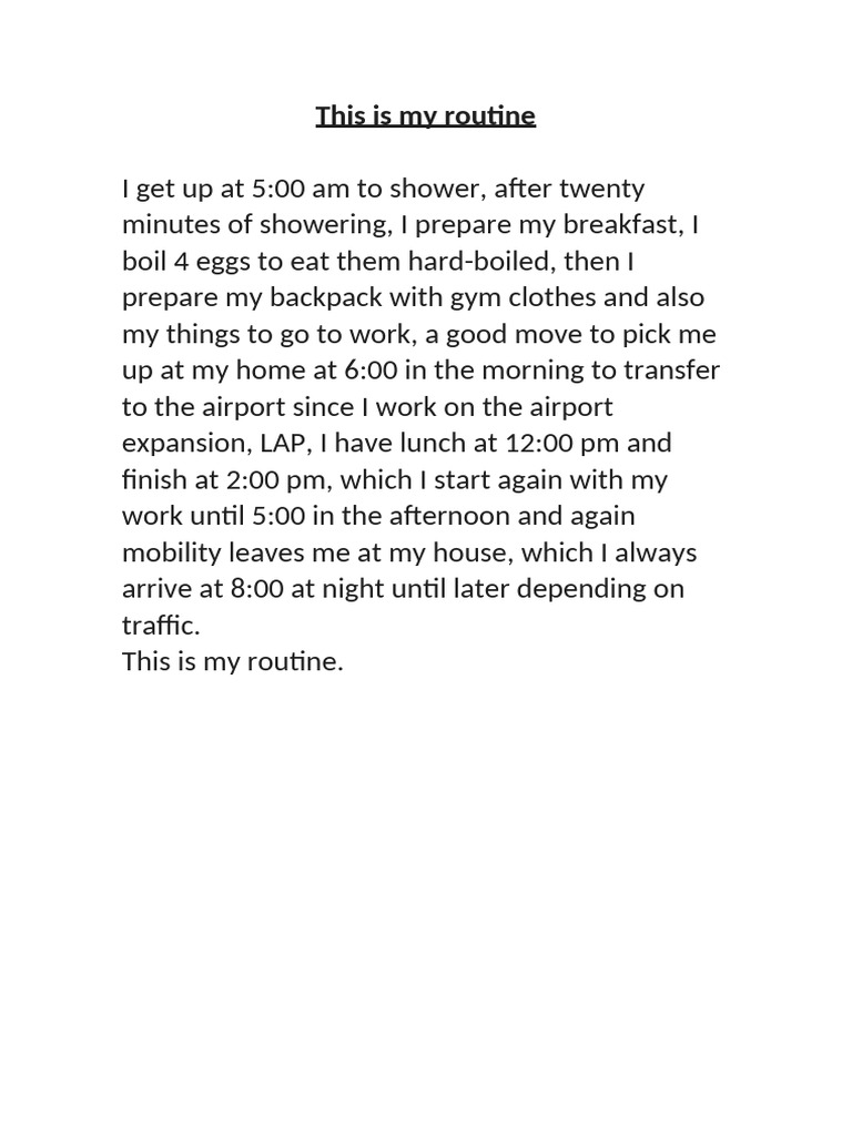 My Daily Routine Overview | PDF