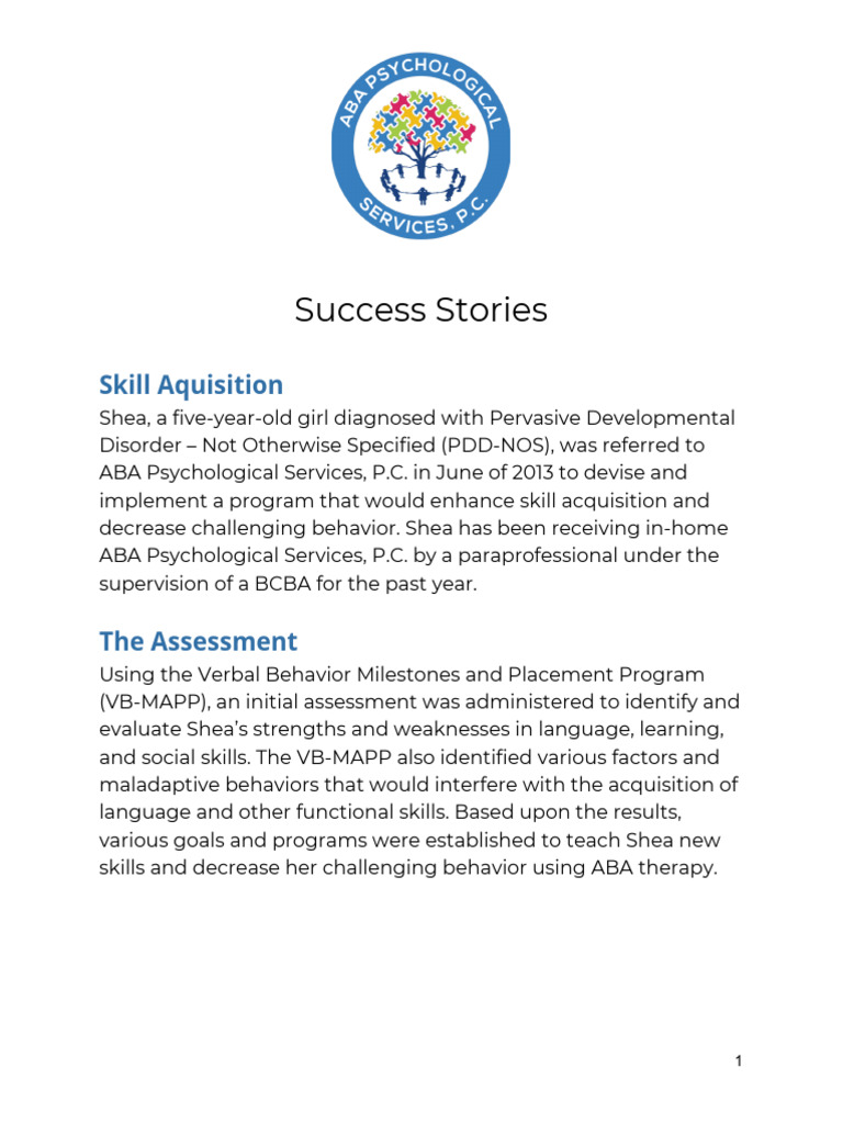 ABA Therapy Success for PDD-NOS Child | PDF | Toys | Behavioural Sciences