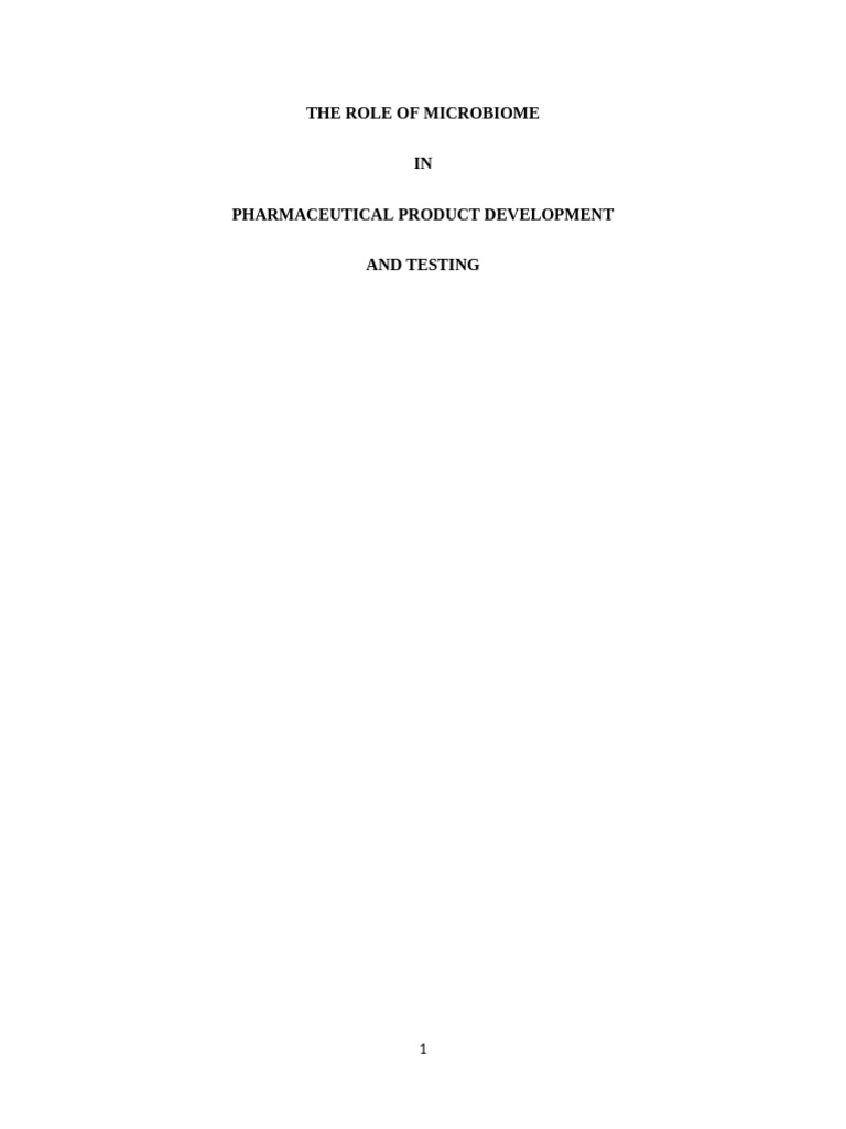 The Role of Microbiome in Pharmaceutical Produt Development and Testing ...