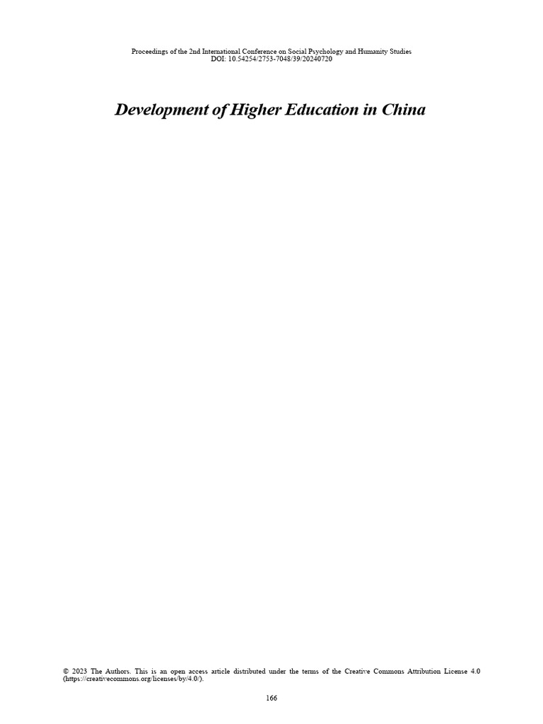 Development of Higher Education in China | PDF | China | World Politics