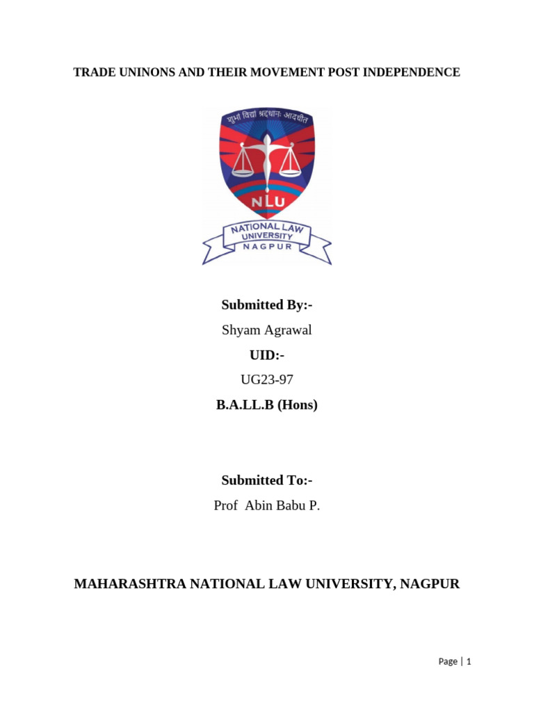 Indian Labor Movement Post-Independence | PDF | Methodology | Trade Union