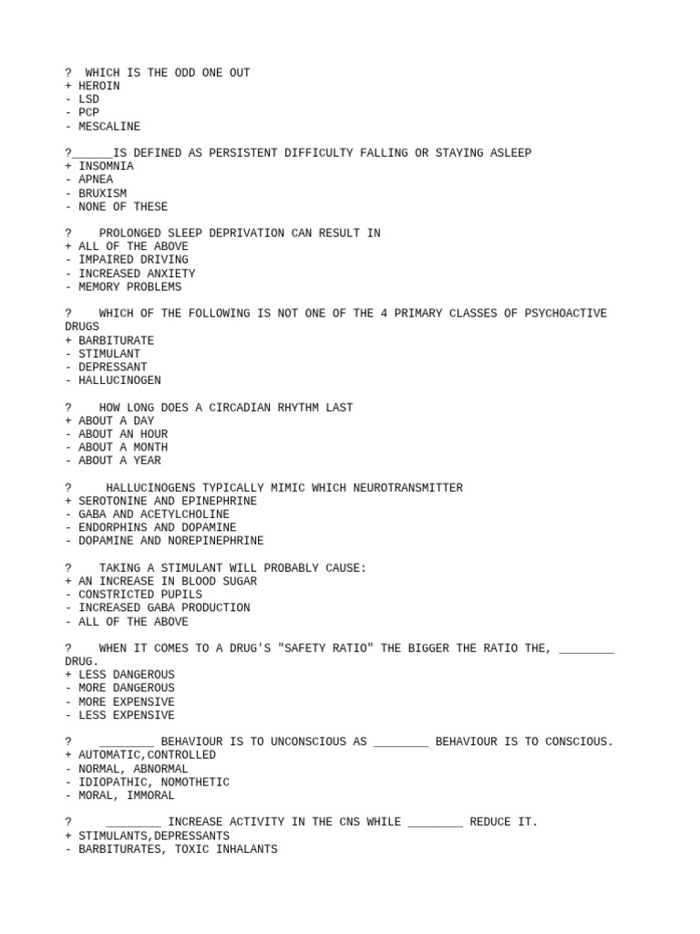 Drug Classifications and Effects | PDF | Sleep | Drugs