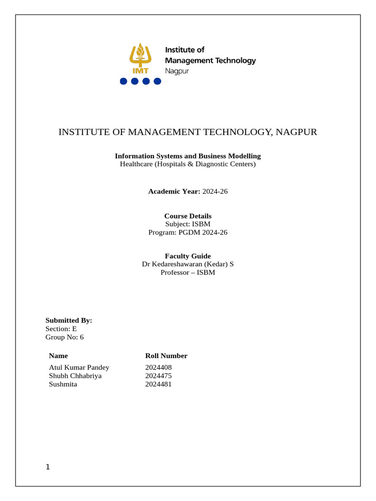 ISBM Assignment-Sec E-Group6-2024475,2024408,2024481 | PDF | Health ...