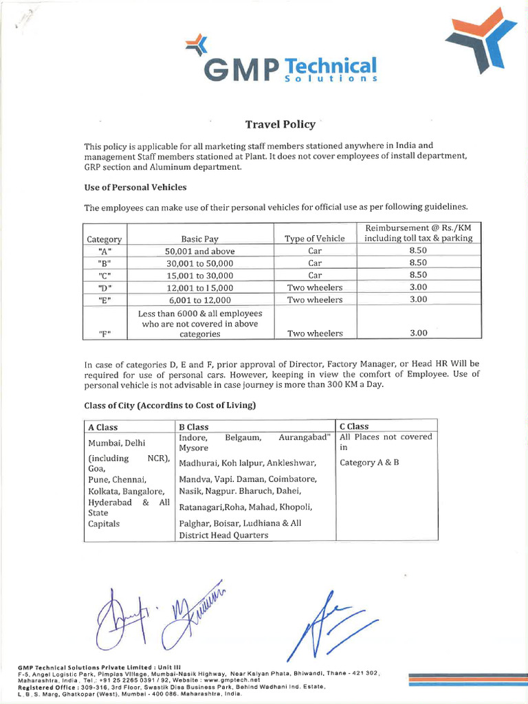 Travel Policy | PDF
