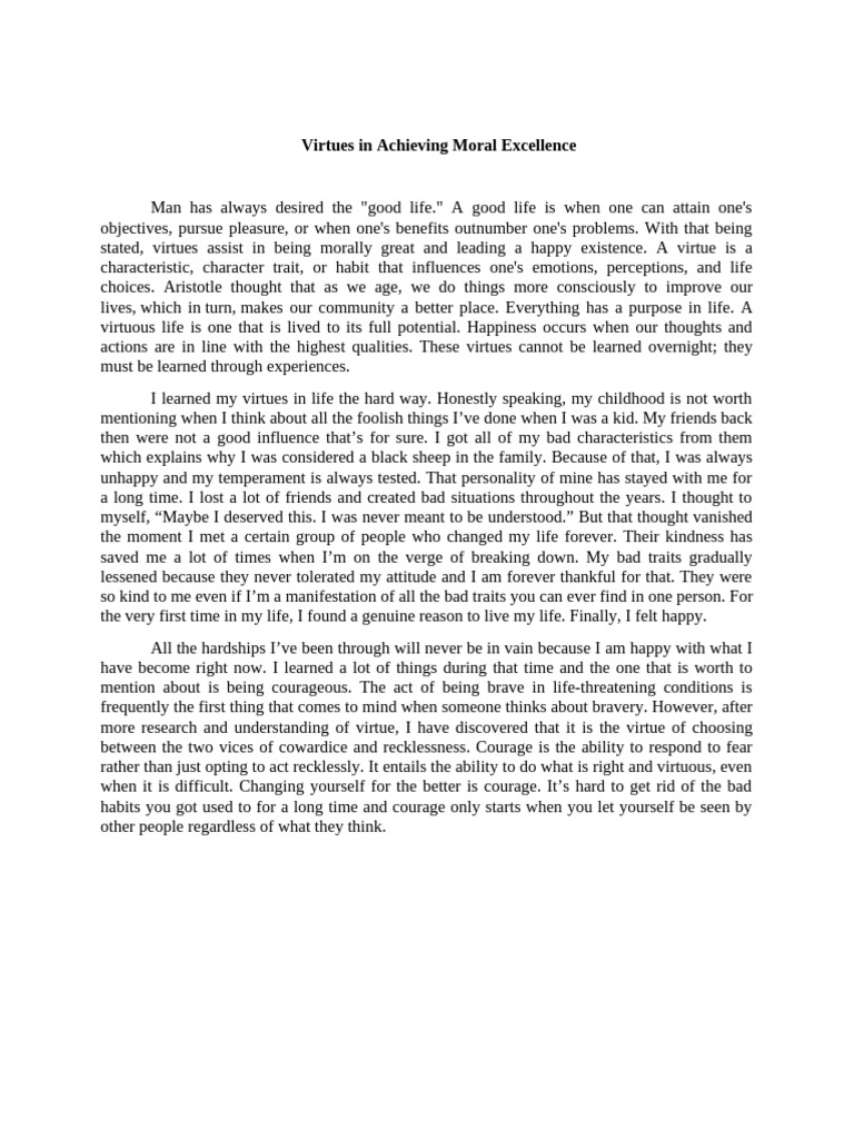 Virtues for Moral Excellence and Happiness | PDF | Virtue | Courage