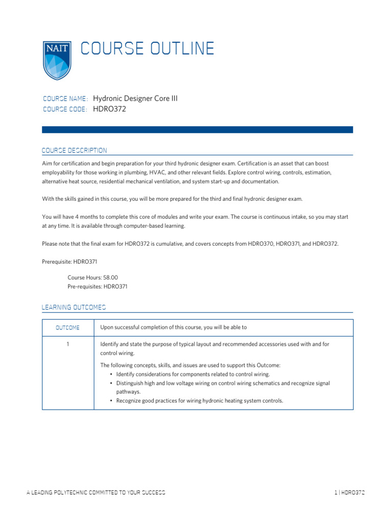 Course Outline HDRO372 - 202404 | PDF