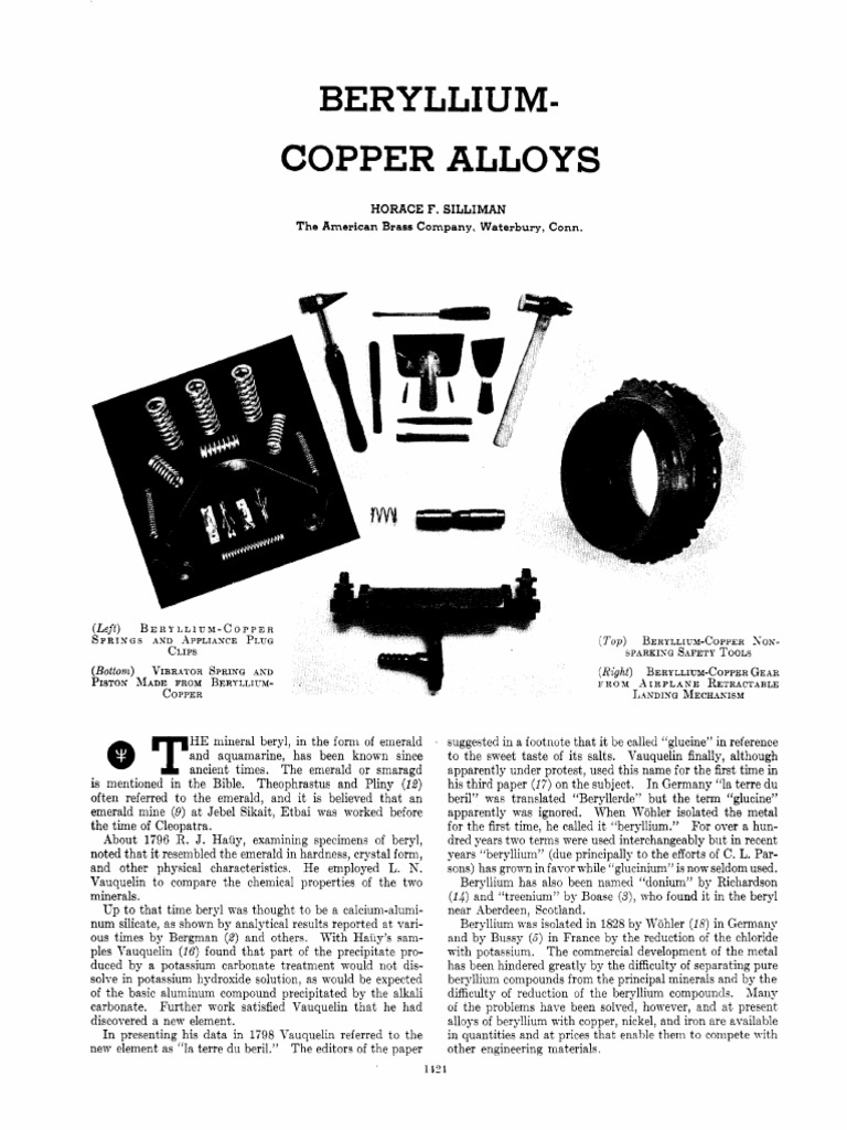 Beryllium-Copper Alloys | PDF | Alloy | Precipitation (Chemistry)