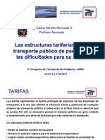 Las estructuras tarifarias para el transporte público de pasajeros CARLOS MONCADA