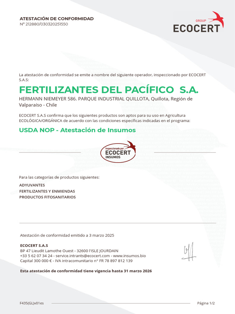 Biocap Ecocert | PDF