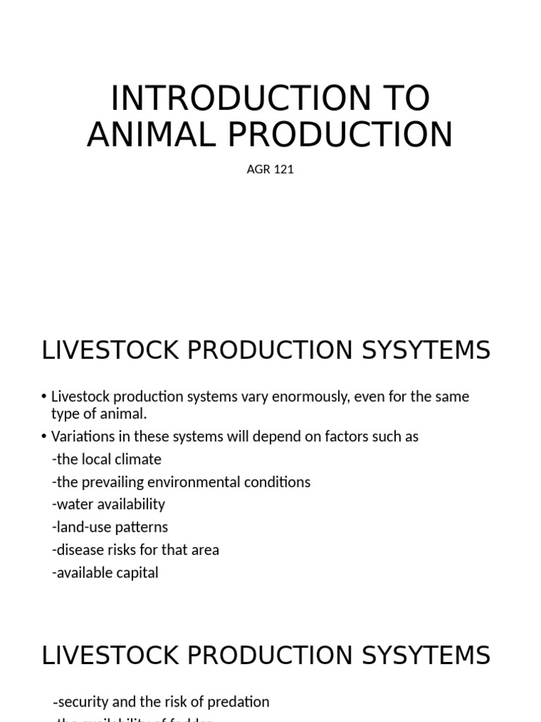 Overview of Livestock Production Systems | PDF | Menstrual Cycle ...