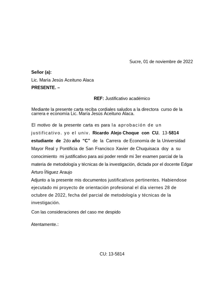 Carta de Postulación | PDF