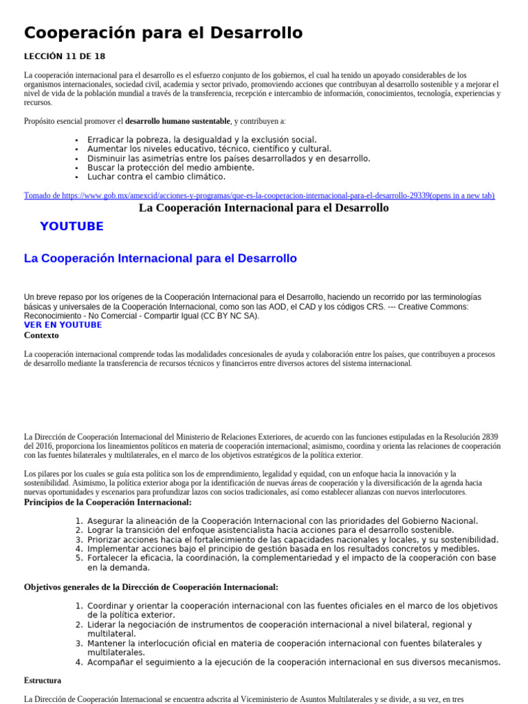Cooperación Internacional para el Desarrollo | PDF | Ayuda para el ...