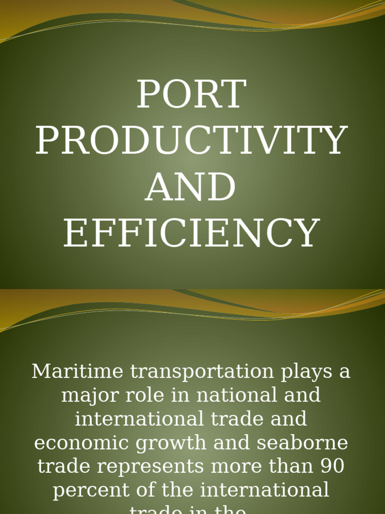 Enhancing Port Productivity and Efficiency | PDF | Port | Containerization
