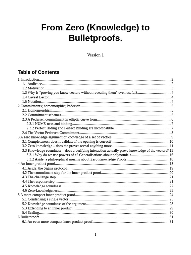 From Zero Knowledge To Bulletproofs - Gibson | PDF | Matrix ...