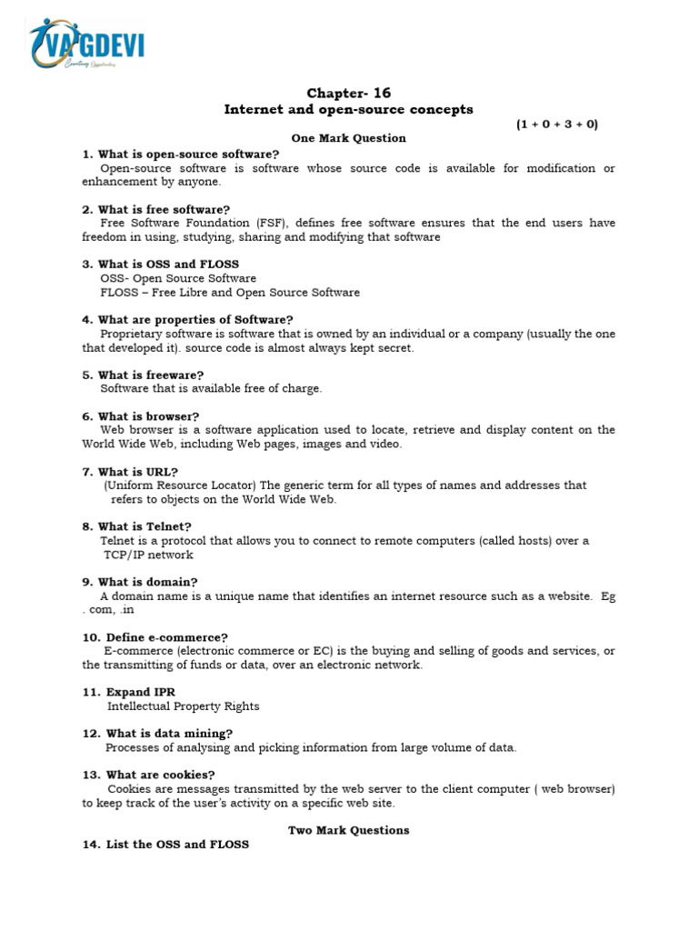 Internet and Open Source Concepts Overview | PDF | Internet & Web ...