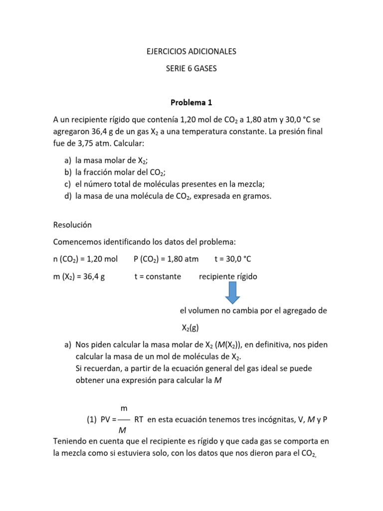 6 Ejercicios Serie 6 Adicionales Claudia Reboredo 2c 2021 | PDF | Gases ...