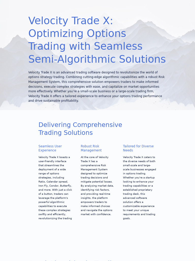 Optimize Options Trading with Velocity Trade X | PDF | Option (Finance ...