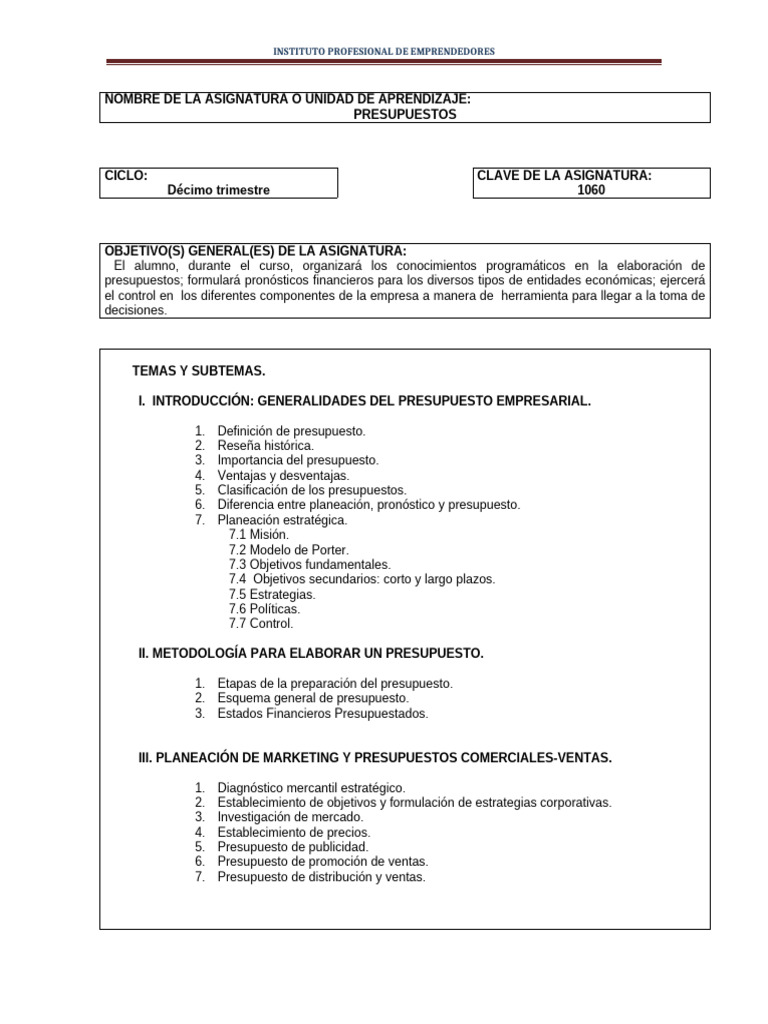 Curso de Presupuestos Empresariales | PDF | Presupuesto | Economias