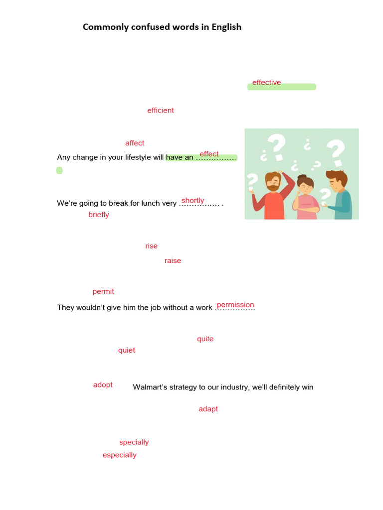 Commonly Confused English Words Guide | PDF | Economies